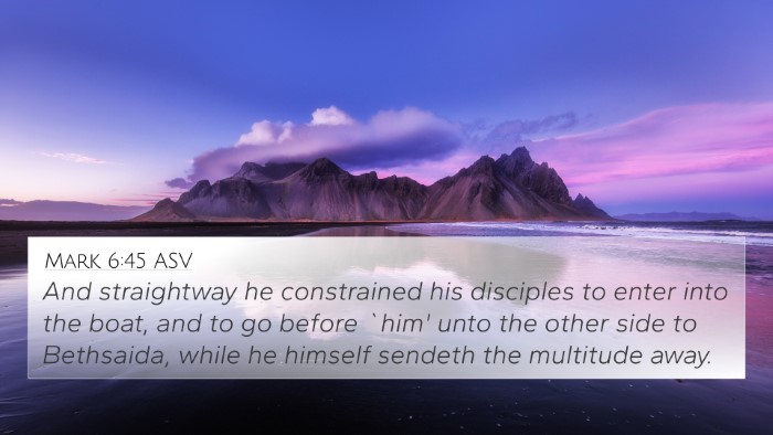 Mark 6:45 ASV Bible Verse Image