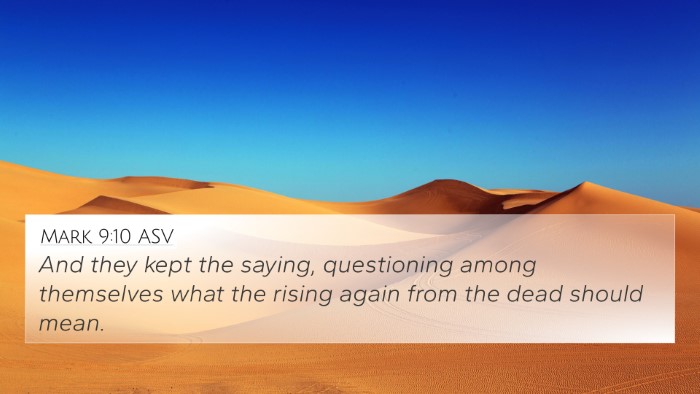 Mark 9:10 ASV Bible Verse Image