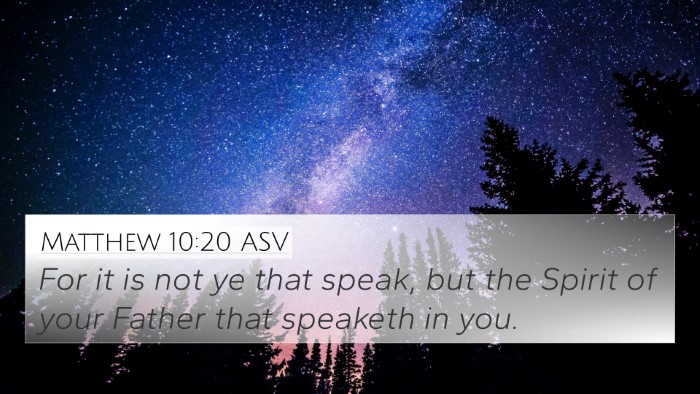 Matthew 10:20 ASV 4K Wallpaper - For it is not ye that speak, but the Spirit of - 4K Wallpaper Bible Verse