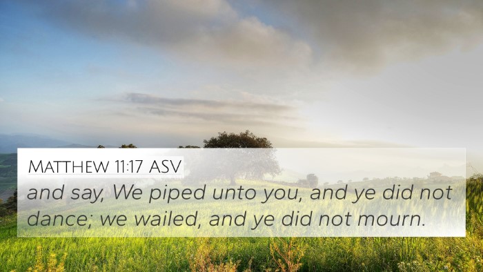 Matthew 11:17 ASV Bible Verse Image