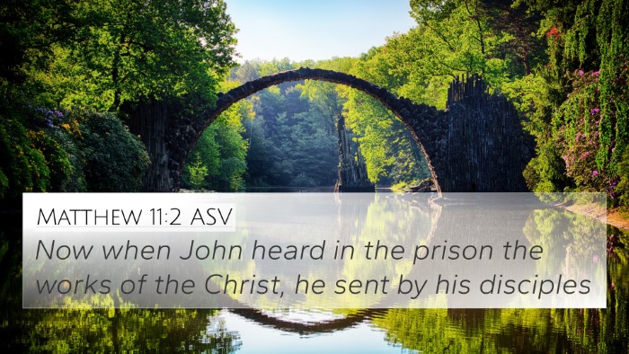 Matthew 11:2 ASV 4K Wallpaper - Now when John heard in the prison the works of - 4K Wallpaper Bible Verse