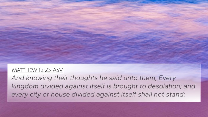 Matthew 12:25 ASV Bible Verse Image