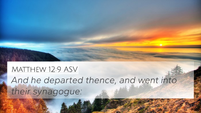 Matthew 12:9 ASV Bible Verse Image