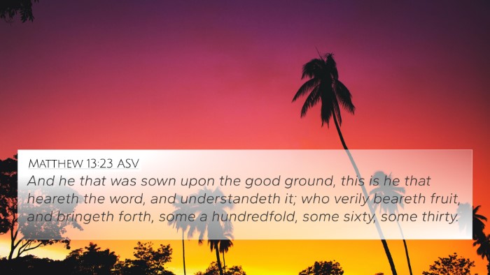 Matthew 13:23 ASV Bible Verse Image