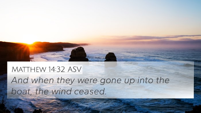 Matthew 14:32 ASV Bible Verse Image