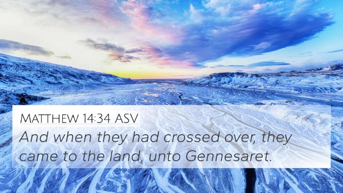 Matthew 14:34 ASV Bible Verse Image