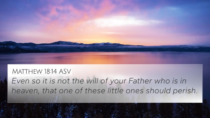 Matthew 18:14 ASV Bible Verse Image