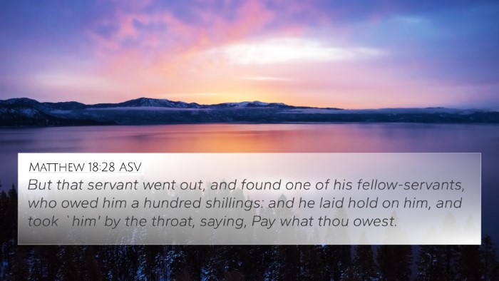 Matthew 18:28 ASV Bible Verse Image