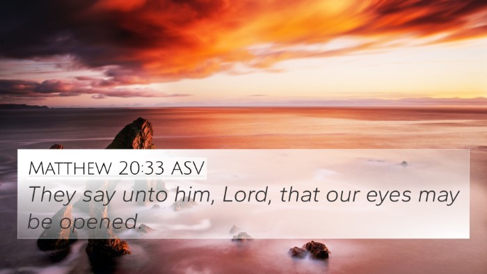 Matthew 20:33 ASV 4K Wallpaper - They say unto him, Lord, that our eyes may be - 4K Wallpaper Bible Verse