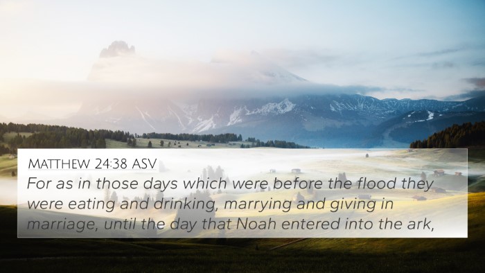 Matthew 24:38 ASV Bible Verse Image