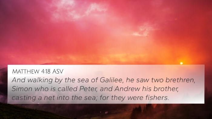Matthew 4:18 ASV Bible Verse Image