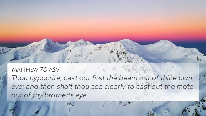 Matthew 7:5 ASV Bible Verse Image