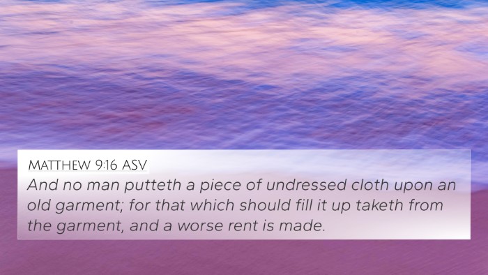 Matthew 9:16 ASV Bible Verse Image