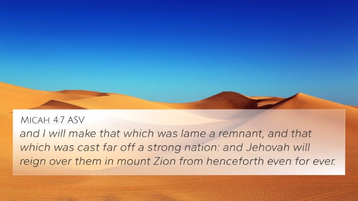 Micah 4:7 ASV Bible Verse Image