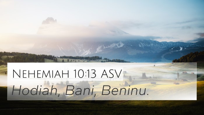 Nehemiah 10:13 ASV Bible Verse Image
