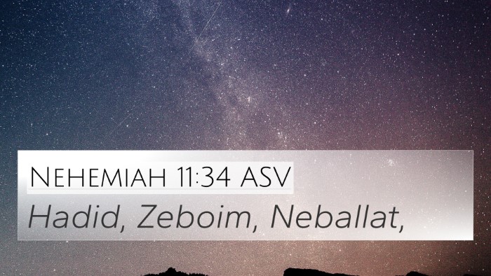 Nehemiah 11:34 ASV Bible Verse Image