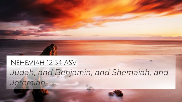 Nehemiah 12:34 ASV 4K Wallpaper - Judah, and Benjamin, and Shemaiah, and - 4K Wallpaper Bible Verse