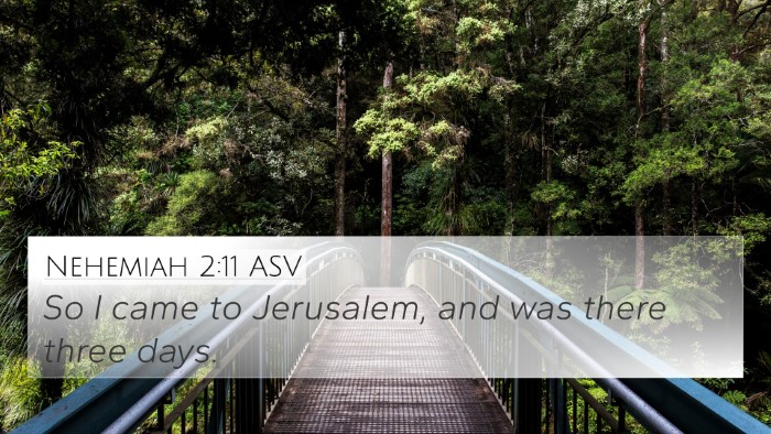 Nehemiah 2:11 ASV 4K Wallpaper - So I came to Jerusalem, and was there three - 4K Wallpaper Bible Verse