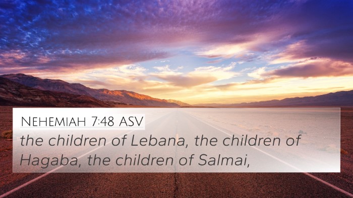Nehemiah 7:48 ASV 4K Wallpaper - the children of Lebana, the children of Hagaba, - 4K Wallpaper Bible Verse