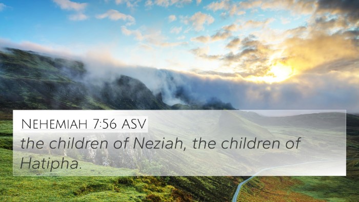 Nehemiah 7:56 ASV 4K Wallpaper - the children of Neziah, the children of - 4K Wallpaper Bible Verse