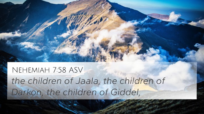 Nehemiah 7:58 ASV Bible Verse Image