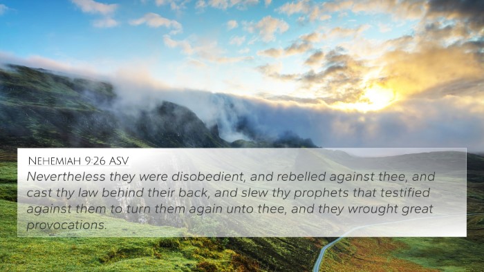 Nehemiah 9:26 ASV Bible Verse Image