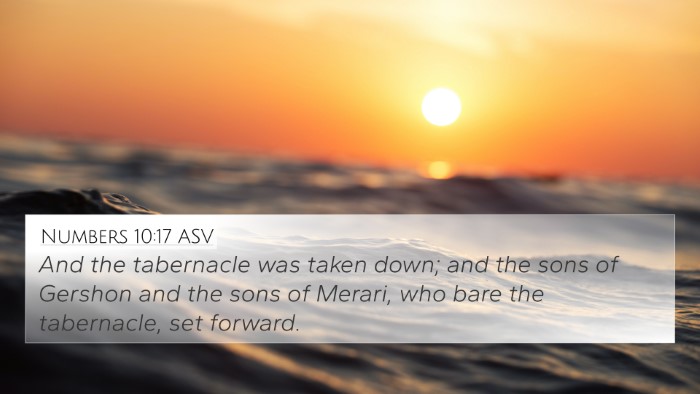 Numbers 10:17 ASV Bible Verse Image