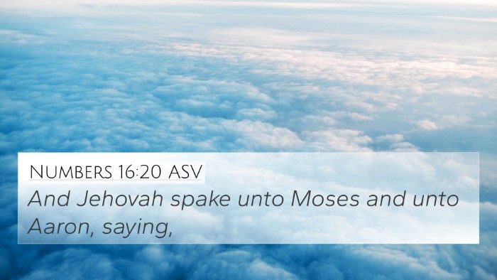Numbers 16:20 ASV 4K Wallpaper - And Jehovah spake unto Moses and unto Aaron, - 4K Wallpaper Bible Verse