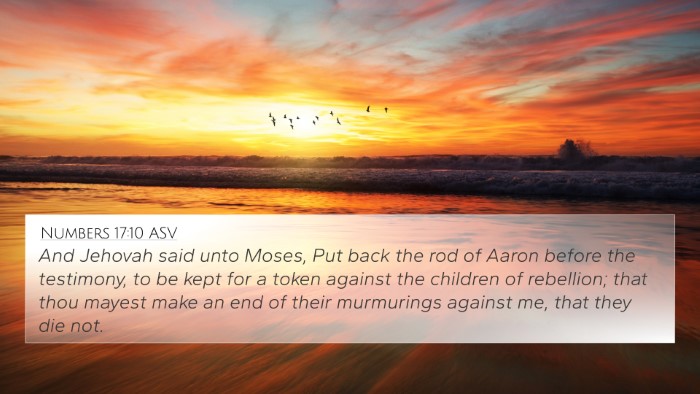 Numbers 17:10 ASV Bible Verse Image