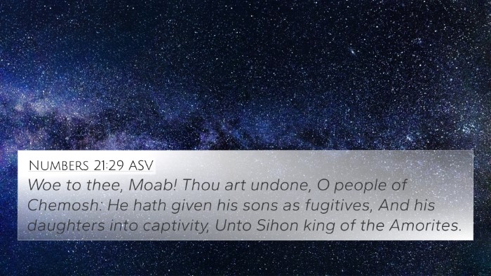 Numbers 21:29 ASV Bible Verse Image