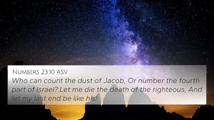 Numbers 23:10 ASV Bible Verse Image