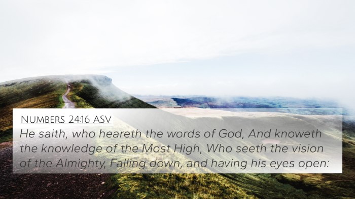Numbers 24:16 ASV Bible Verse Image
