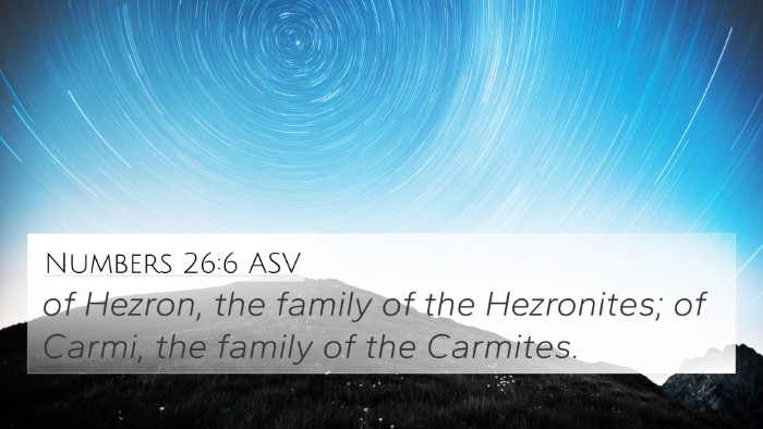 Numbers 26:6 ASV Bible Verse Image