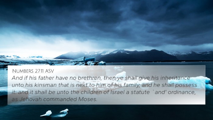 Numbers 27:11 ASV Bible Verse Image