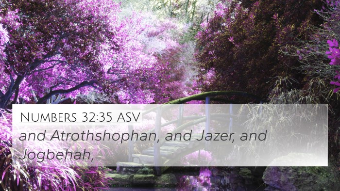Numbers 32:35 ASV Bible Verse Image