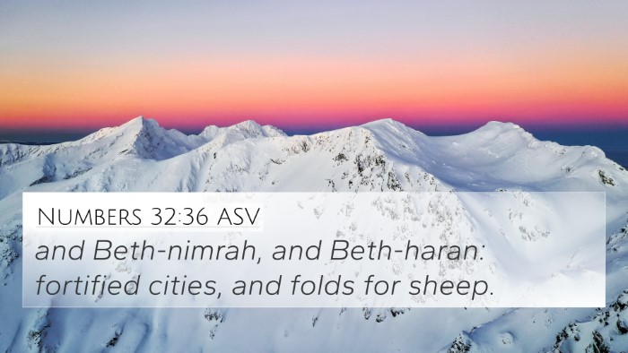 Numbers 32:36 ASV Bible Verse Image