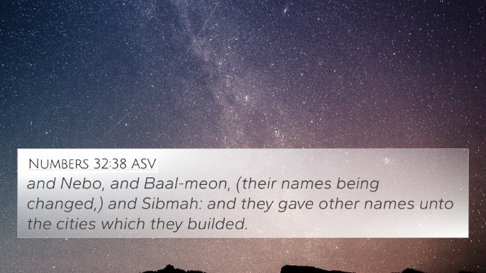 Numbers 32:38 ASV Bible Verse Image