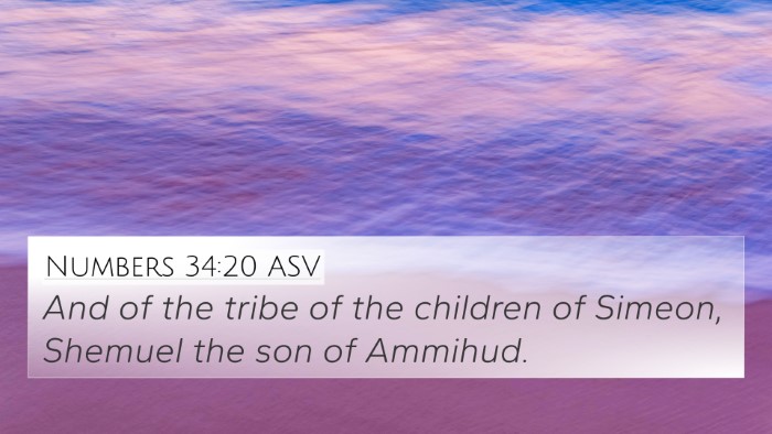 Numbers 34:20 ASV 4K Wallpaper - And of the tribe of the children of Simeon, - 4K Wallpaper Bible Verse