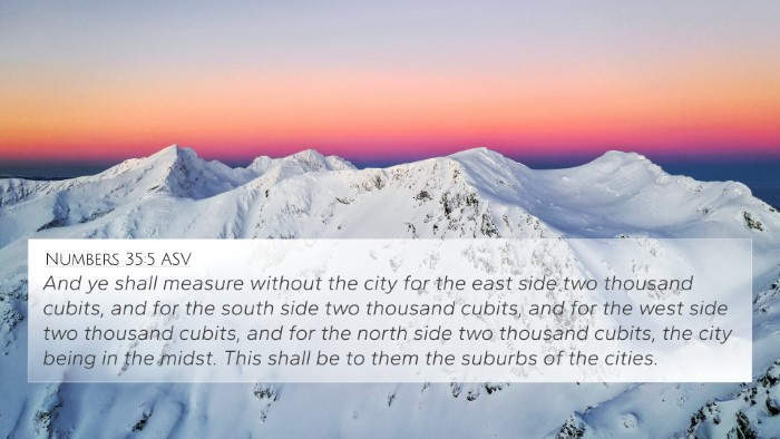 Numbers 35:5 ASV 4K Wallpaper - And ye shall measure without the city for the - 4K Wallpaper Bible Verse