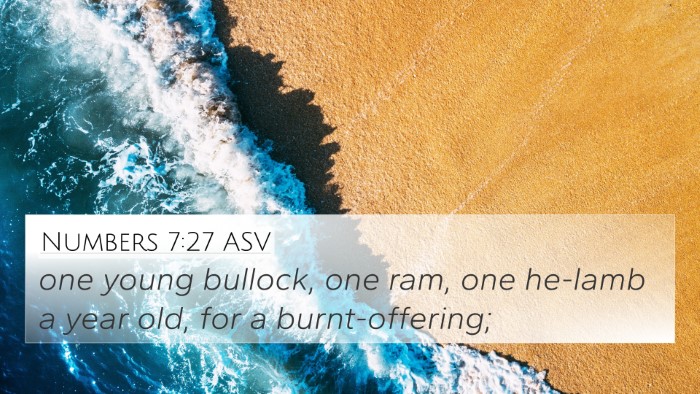 Numbers 7:27 ASV Bible Verse Image