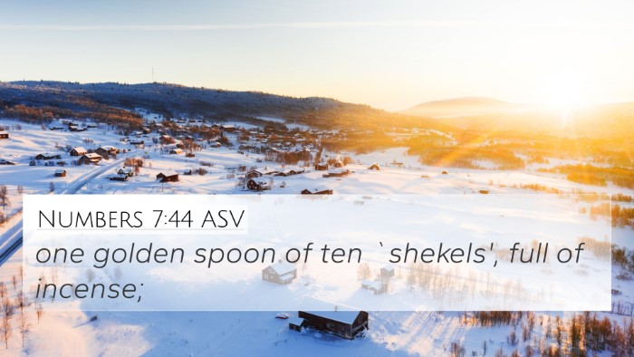 Numbers 7:44 ASV 4K Wallpaper - one golden spoon of ten `shekels', full of - 4K Wallpaper Bible Verse
