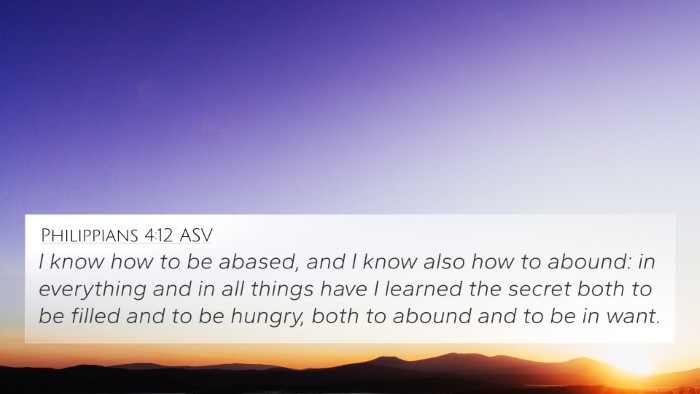 Philippians 4:12 ASV Bible Verse Image