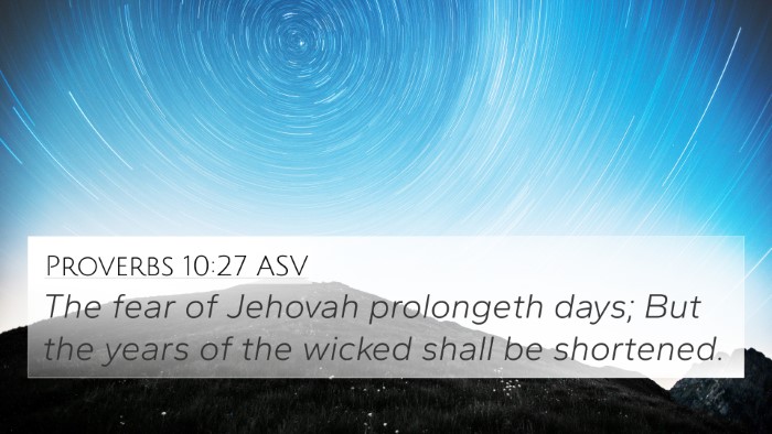 Proverbs 10:27 ASV Bible Verse Image