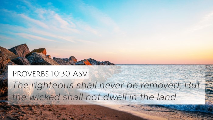 Proverbs 10:30 ASV 4K Wallpaper - The righteous shall never be removed; But the - 4K Wallpaper Bible Verse