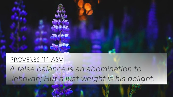 Proverbs 11:1 ASV Bible Verse Image