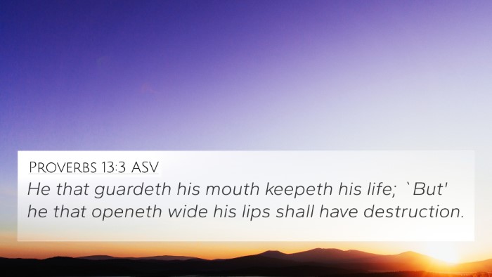 Proverbs 13:3 ASV Bible Verse Image