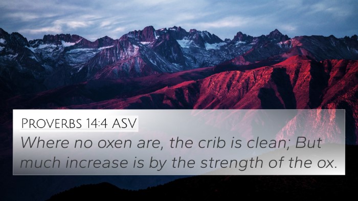 Proverbs 14:4 ASV Bible Verse Image