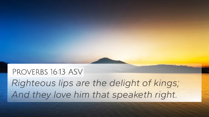 Proverbs 16:13 ASV Bible Verse Image