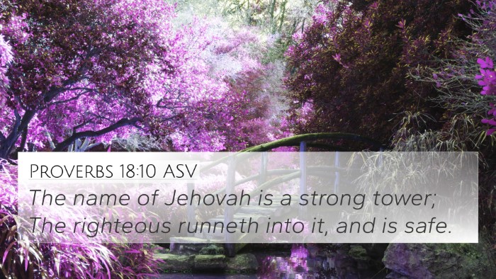 Proverbs 18:10 ASV Bible Verse Image