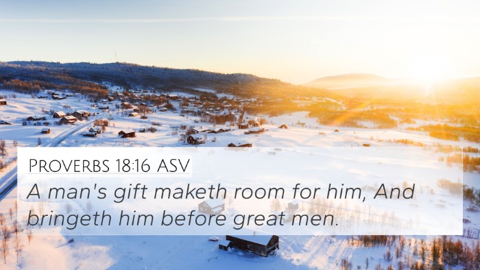 Proverbs 18:16 ASV Bible Verse Image